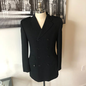 Gucci Wool Double Breasted Black Military Coat